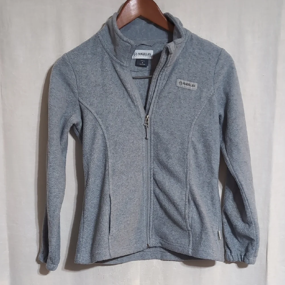 Magellan Grey Fleece Full Zip Jacket Size Girl's Large